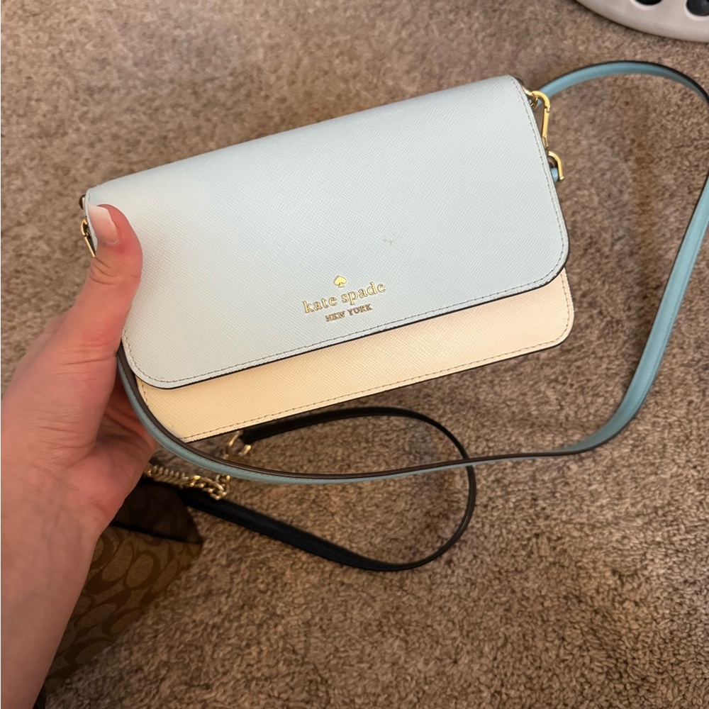 Kate Spade Light Blue and Cream Crossbody Bag